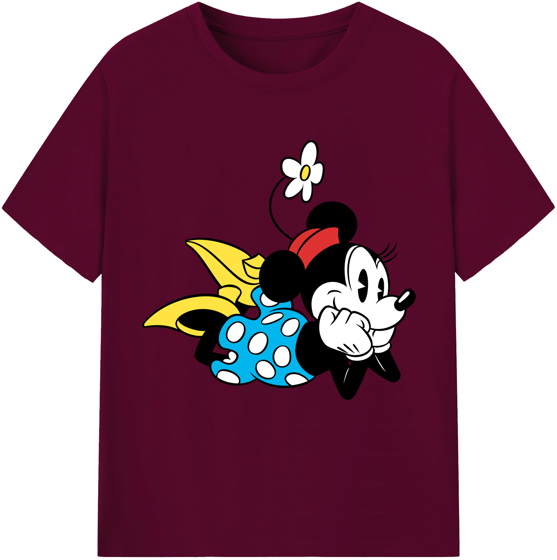 （画像用） ミッキーマウス Mickey Mouse レディースカジュアルプリントTシャツ（綿100％）